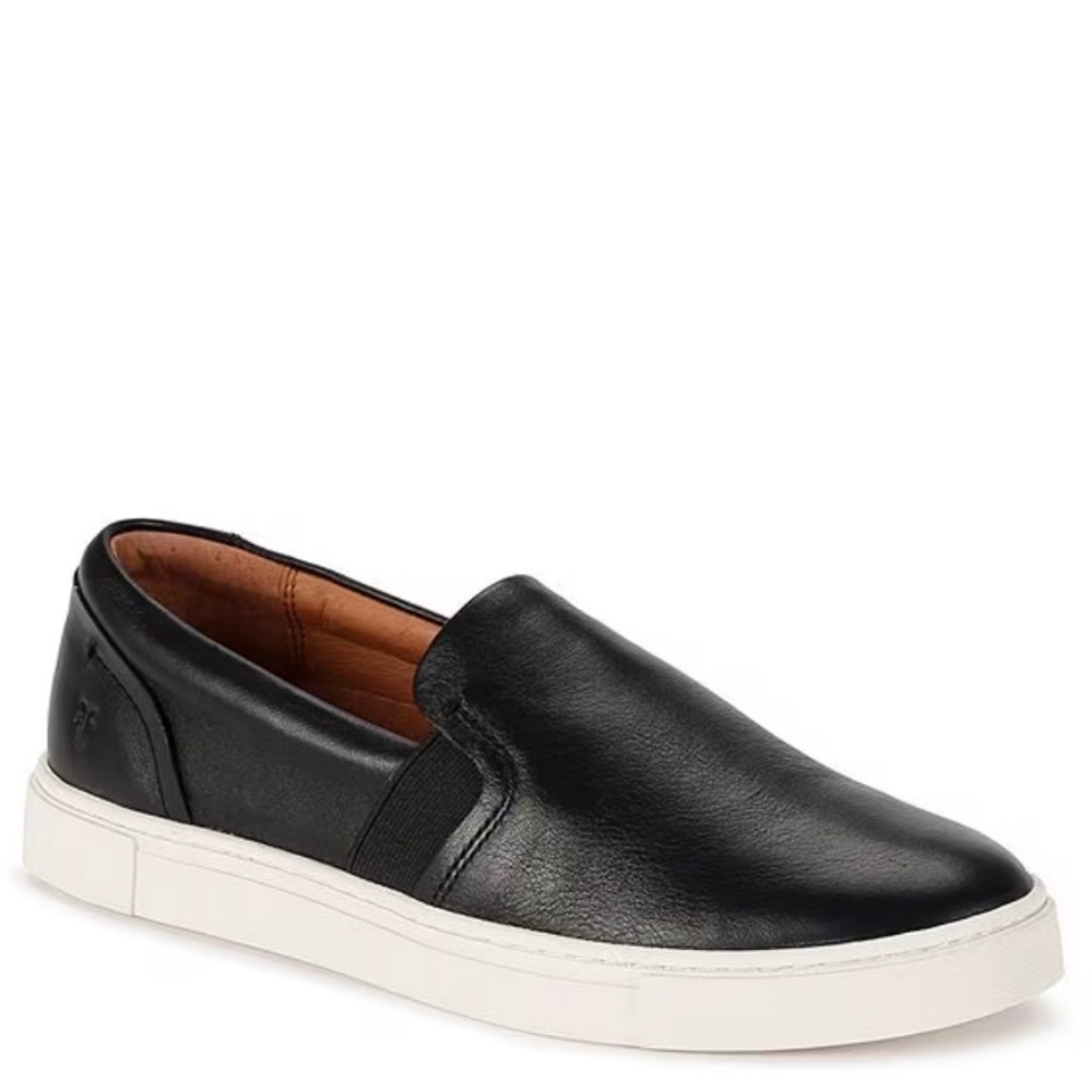 Frye Ivy Black Leather Slip On Sneakers Women’s 7.5